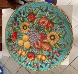 tavolo in ceramica cm 60 decoro frutta